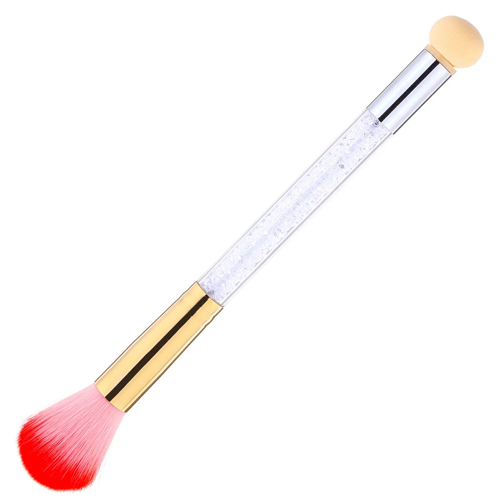 Double-ended Nail Brush Nail Painting Drawing Pen Nail Picking Dotting Gradient Pen Sponge Head with Rhinestone Handle