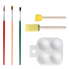 Детский набор для рисования 6 комплектов детская кисть для граффити DIY Цветная кисть губка щетка с палитрой школьные образовательные принадлежности