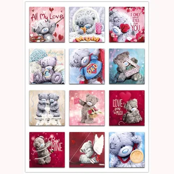 

5D Diamond Embroidered Cartoon Bear 2 Rhinestone Full Square Set Diamond Painting Cartoon Series Children Room Decoration KBL