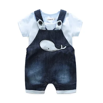 

2017 Baby Boys Whale Clothes Kids Romper And Jumpsuit Children Summer Clothing Sets For 70-95cm