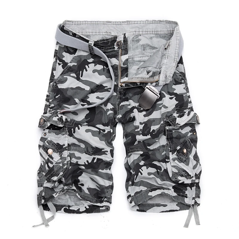 

2019 New Summer Shorts Loose Mid Cotton Bermuda Masculina For Beach Men Casual fitnesss Camo Cargo Camouflage Shorts Size 40