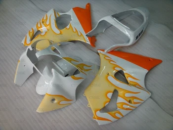 

for Kawasaki ZX6r 2000 - 2002 Fairings 636 ZX-6r 01 White Yellow Frame Fairing Kits for Kawasaki ZX6r 01 Full Body Kits