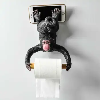 

Monkey Tissue Holder Roll Holder Animal Toilet Paper Holder Home Bathroom Wall Hanging Decorations R255