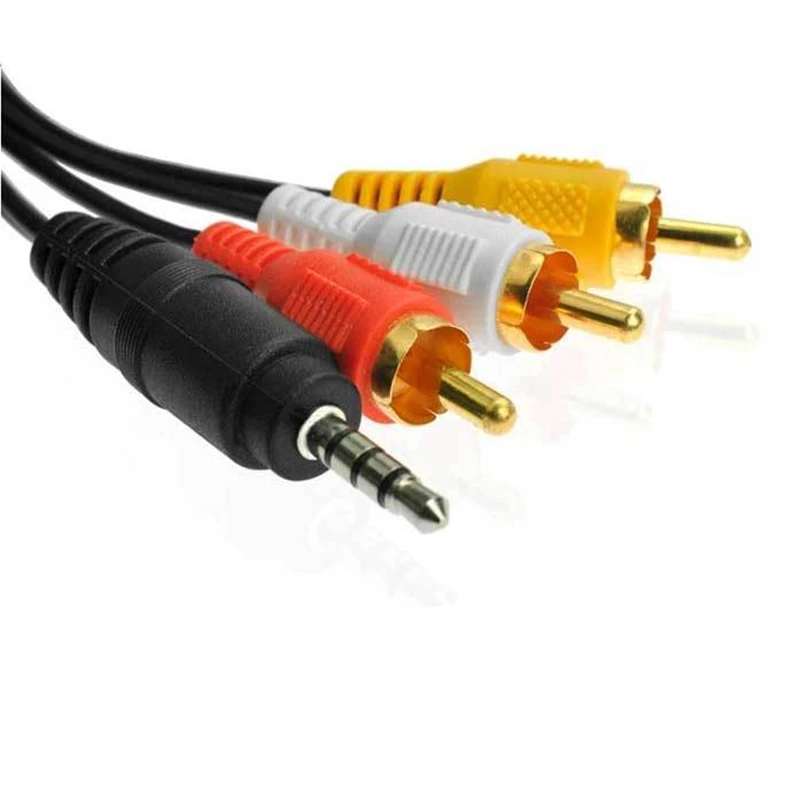 Rankman 3.5mm Jack to 3RCA Cable AUX RCA Audio Video Cable Male to Male AV Cord Line for Speaker Laptop DVD TV 
