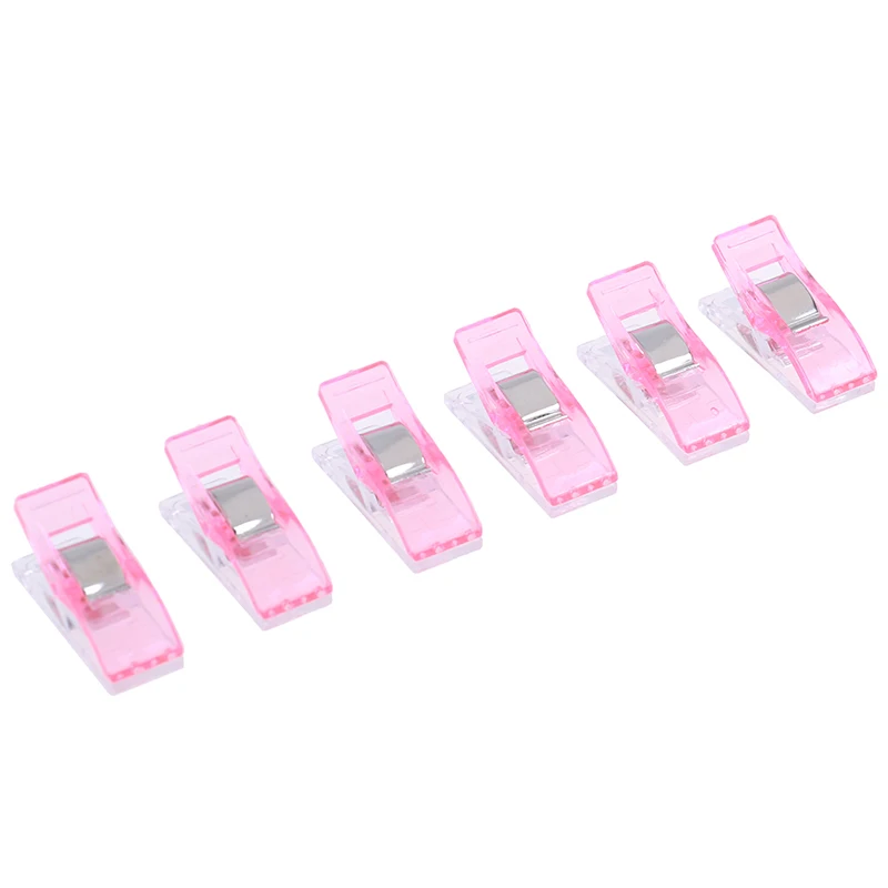 20pcs Sewing Accessories Knitting Clips Mixed Color Home Supply Plastic Quilter Holding Clips Plastic+Metal Quilt Binding - Цвет: pink