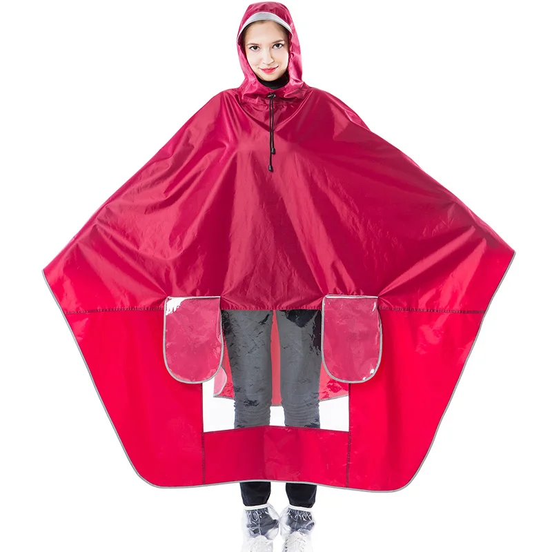 15.Thicken Big hat Motor Cycle Rain Coat Electrombile Women's Raincoat Waterproof Rain Poncho Men Windbreaker Polyester Motorcycle Raincoat