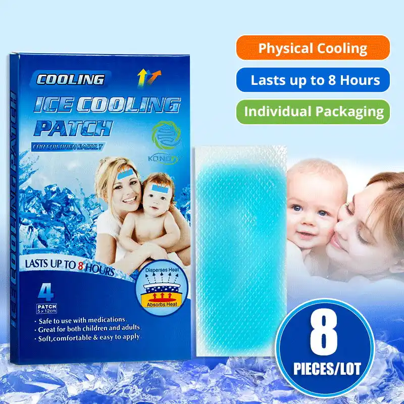 KONGDY 24 Pieces=6 Blue Boxes Cooling Gel Patch to Lower Fever Headache