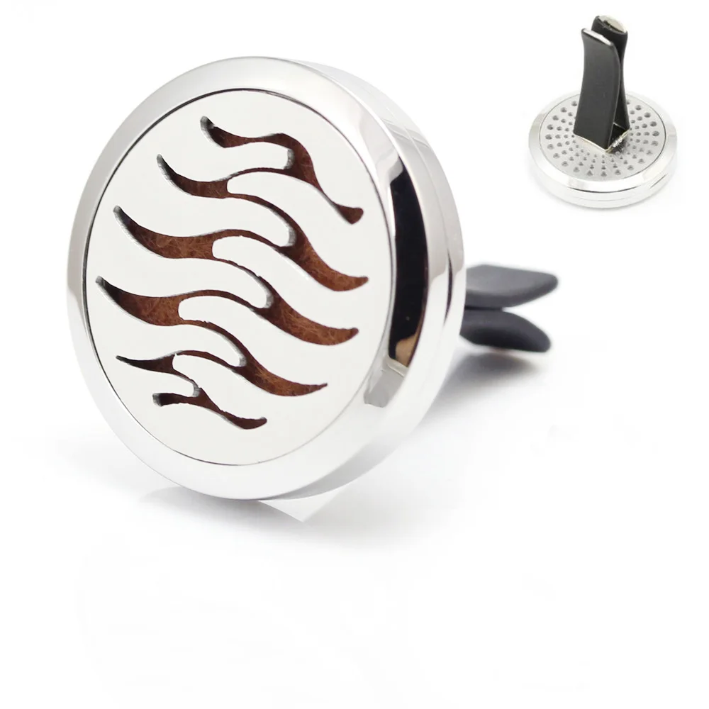 Diffuser Pendant Locket 30mm Stainless Steel Car Aroma Locket With Pad Essential Oil Car Diffuser Pendant Locket Diffuser