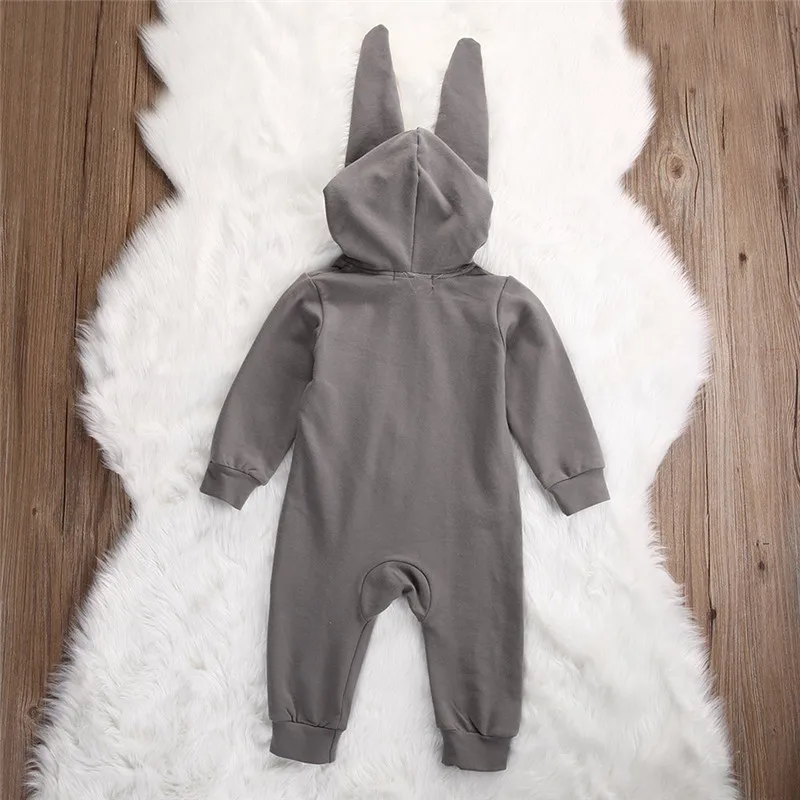 new Jumpsuit born baby clothes Rabbit 3D Ear Warm Romper Jumpsuit Outfits Hooded ClothesInfant Baby Girl Boy winter baby clothes