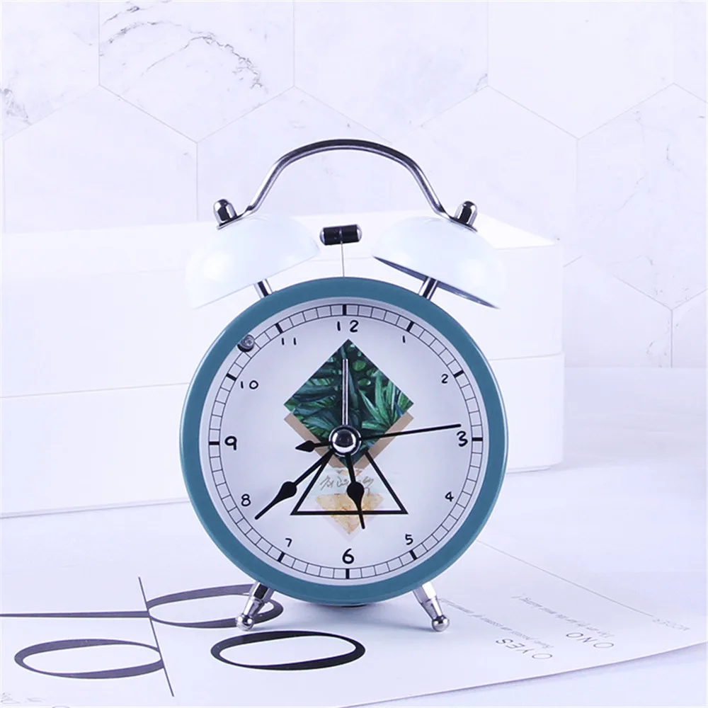 Fresh Candy Color Metal Alarm Clock Night Light Function Simple Home