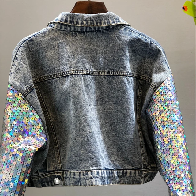 womens denim jacket with bling