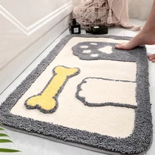 Утолщенный мультяшный ковер, Впитывающий Коврик для ванной комнаты в дверь, ковер от пыли, высокое и низкое бархатное одеяло