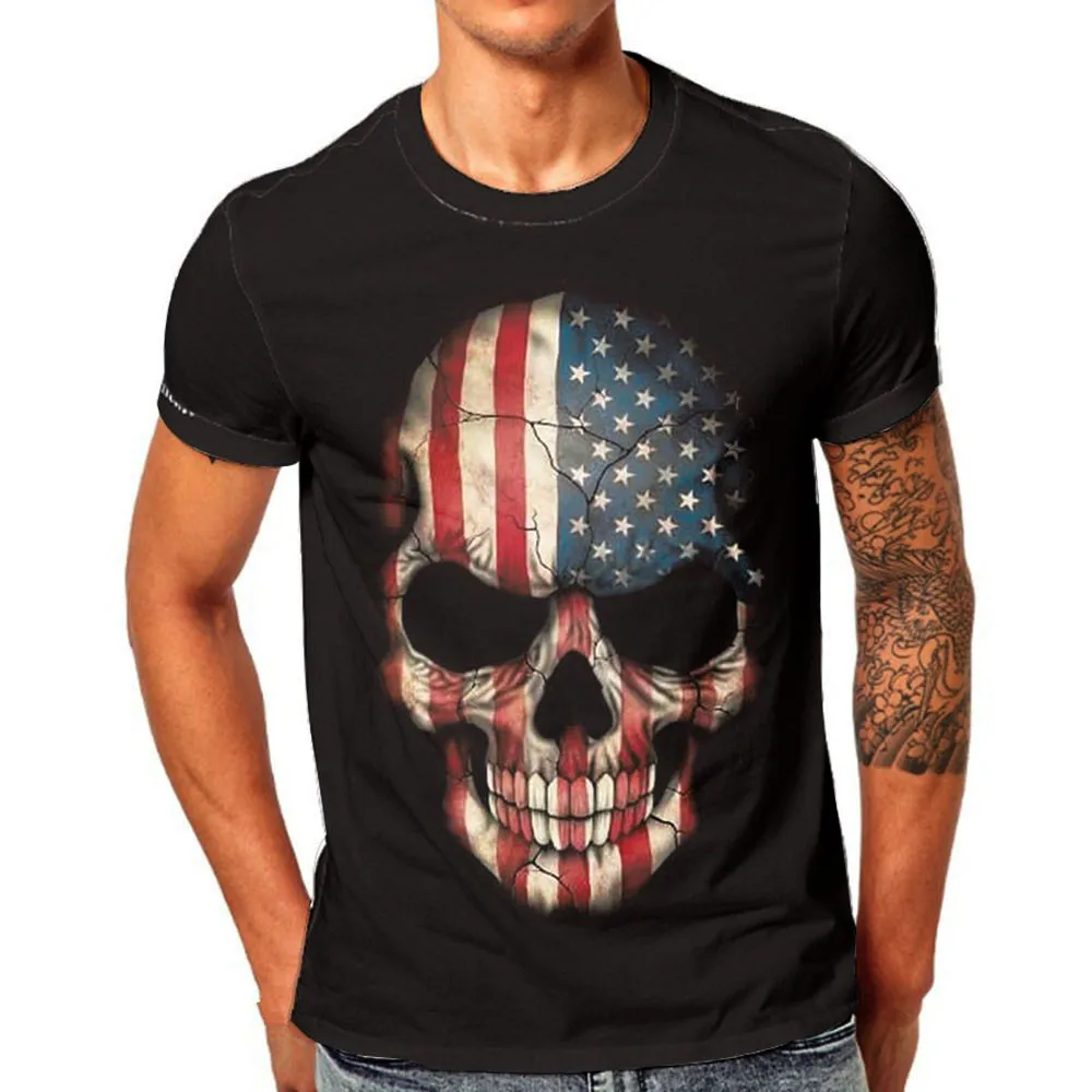 

t shirt men Short sleeve Skull Print Fashion harajuku tshirt men shirt Tee t-shirt men clothing camisa hombre poleras hombre