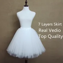 Юбка из тюля длиной до колена, 7 слоев летние юбки модные женские вечерние фатиновые юбки-пачки из органзы Faldas Saias