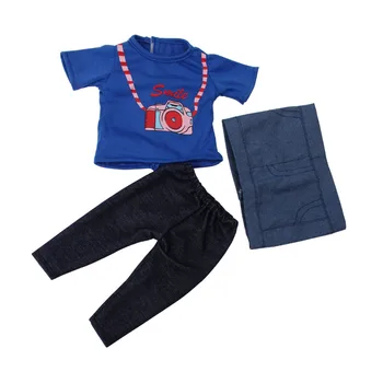 

clothes doll toy accessories printed t-shirts 3-piece set free shipping for children's birthday giftc689