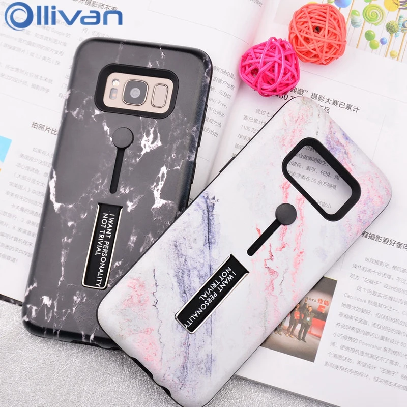 

Ollivan Marble Case Phone Stand Holder Silicone Case For Samsung Galaxy S8 S9 Plus Note 8 9 S7 Edge J8 J6 J4 A5 A7 A6 Plus 2018