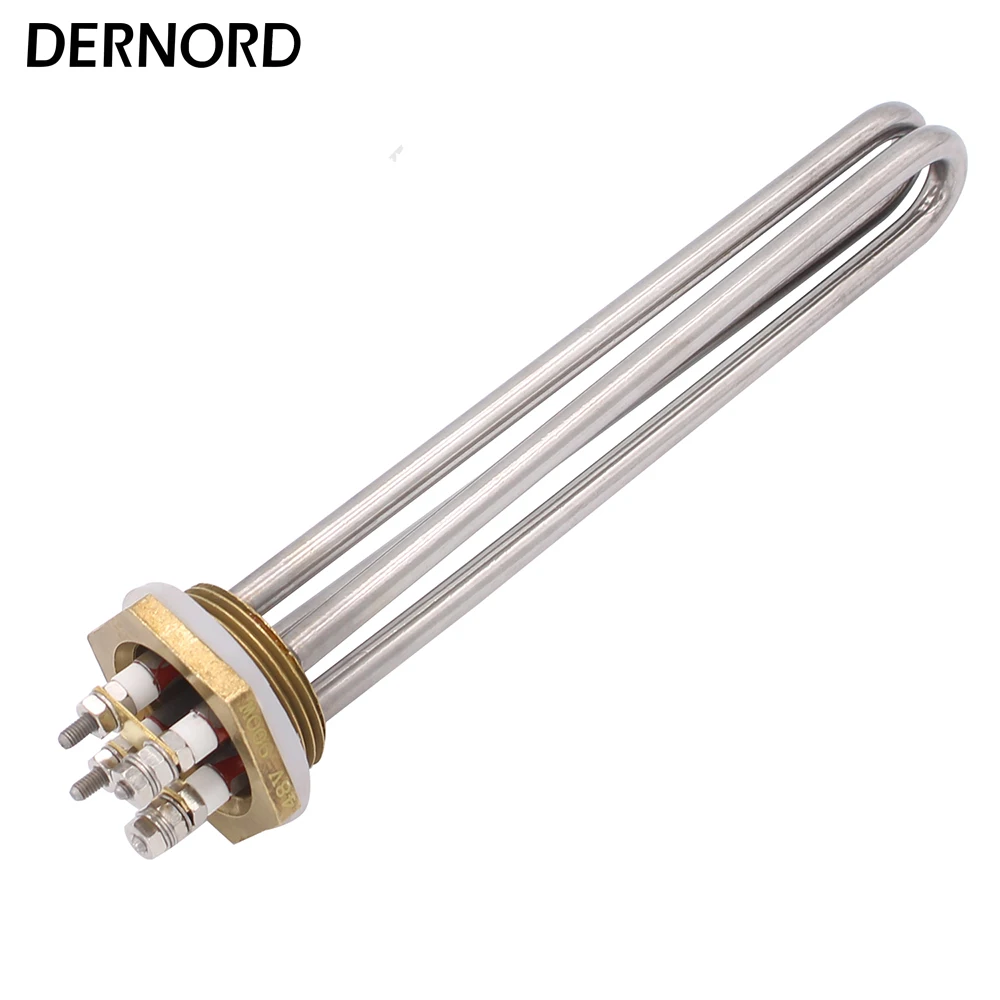 DC 48V 900W Low Voltage Immersion Water Heater Screw Plug Heater with 1 1/4 BSP Brass Thread U Shape Element