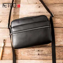 AETOO New handmade leather one-shoulder messenger bag men's casual retro men's suede leather soft leather Japanese Messenger bag
