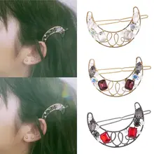 Европейская романтическая заколка для волос в форме Луны, цветная заколка для волос с искусственным кристаллом, имитация жемчуга, женские вечерние заколки в винтажном стиле