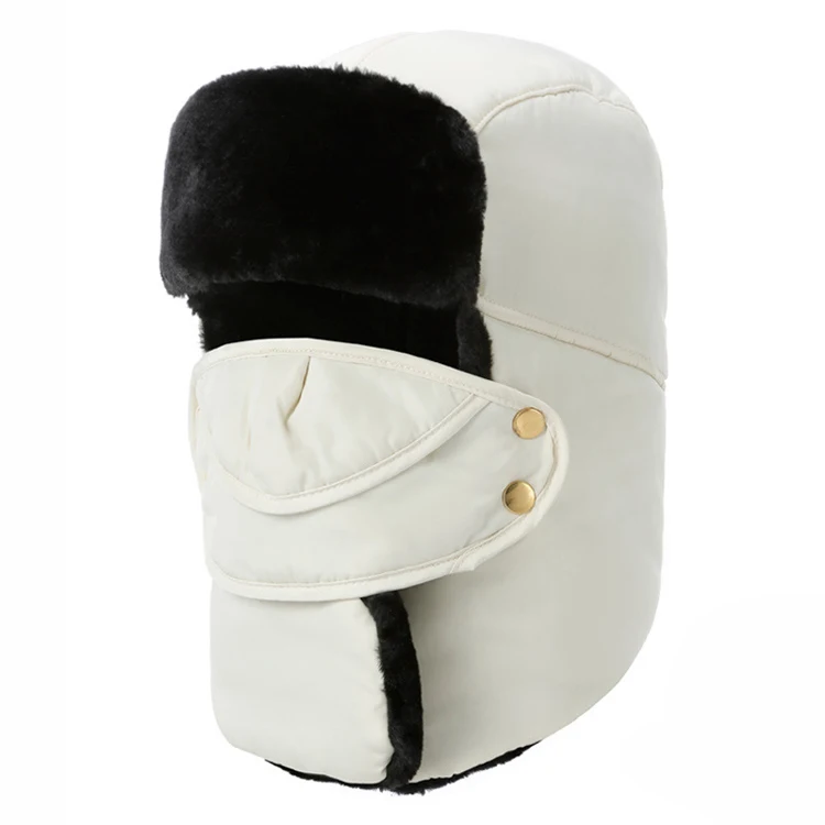 Маскарадная Мужская и женская зимняя ветрозащитная флисовая шапка, защитная маска для ушей, для походов, кемпинга, лыжного скалолазания, шапки для верховой езды VK089 - Цвет: White