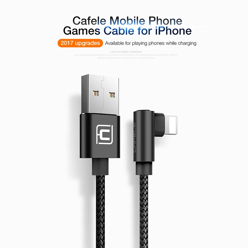  CAFELE L Biegen USB Kabel für iPhone X Xr Xs Max 8 7 6s plus Schnelle Lade Daten Sync kabel IOS 12 
