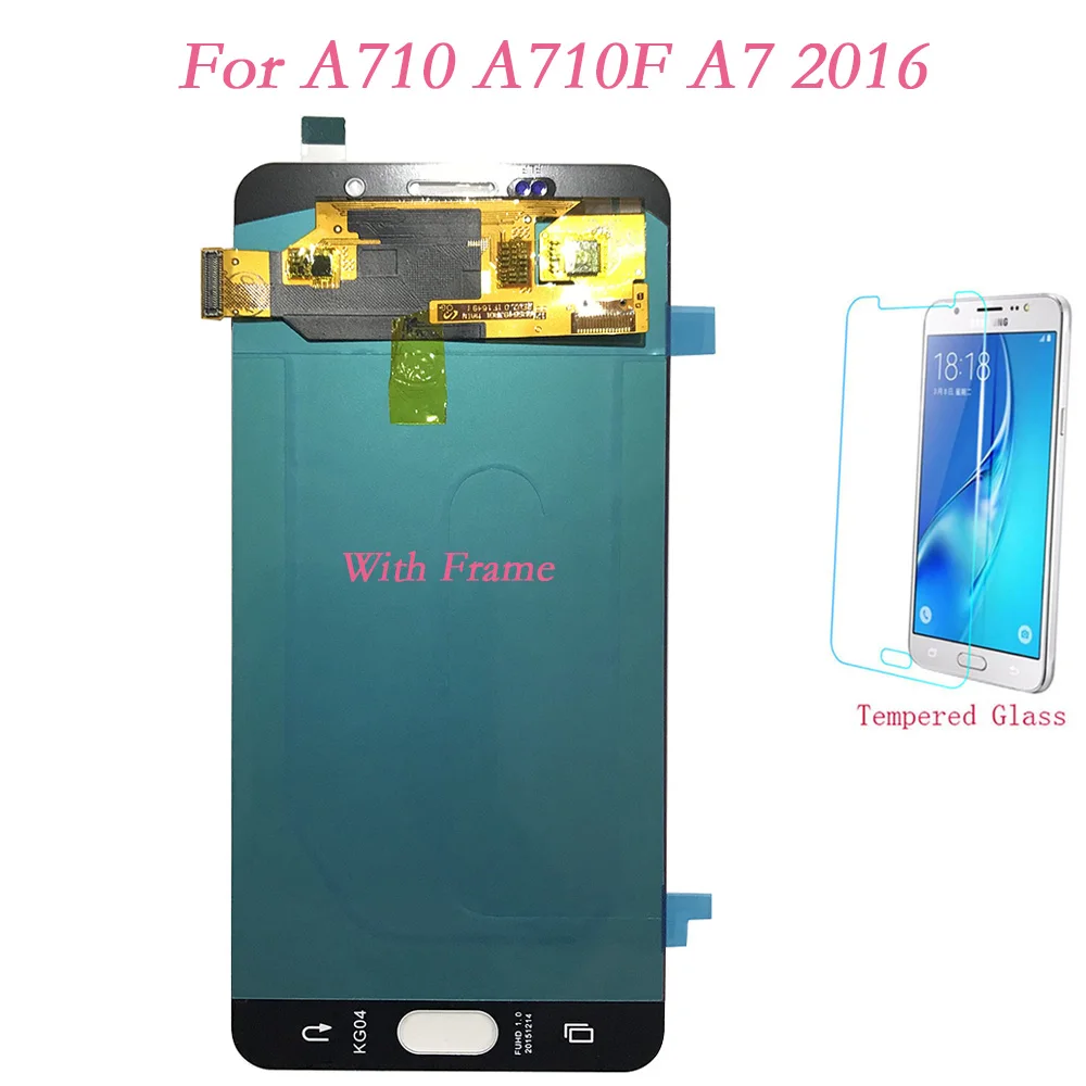 A710 рамка ЖК-экран для Samsung Galaxy A7 2016 A7100 A710F A710M сенсорный экран дигитайзер