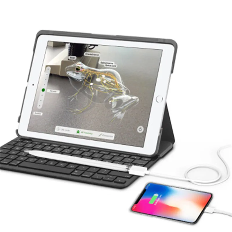 2 в 1 зарядное устройство для iPhone X Xr Xs Max зарядный кабель Apple Pencil адаптер Шнур iPad