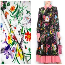 145 см печатные ткани недели моды подиум Мода атласная ткань ручной работы diy ткань для платья оптом ткань