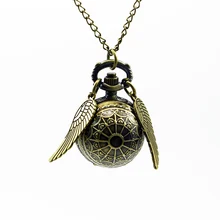 Fashion Woman Lady Pendant Accessory Little Golden Snitch Antique Steampunk Pocket Watch