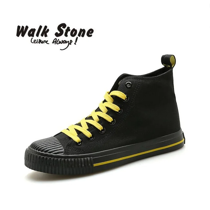 

Walk Stone Casual Men Shoes Ulzzang Sneakers Canvas High Top For Male Leisure Flats Breathable Man Outdoor tenis masculino tn
