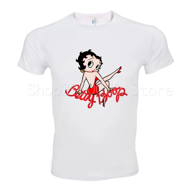 

Supremtied couples t shirt BETTY BOOP hip hop logo tee shirt summer rock men women Can be customized