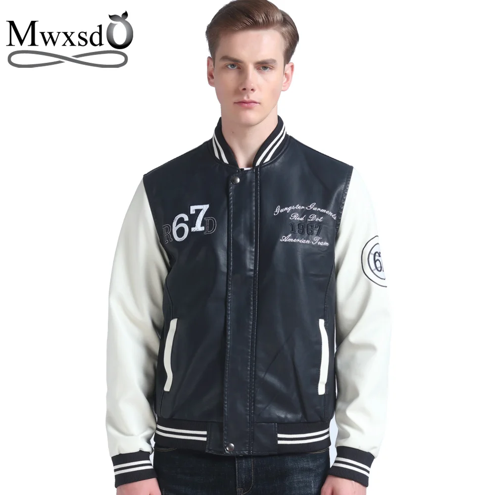 jaqueta college masculina couro