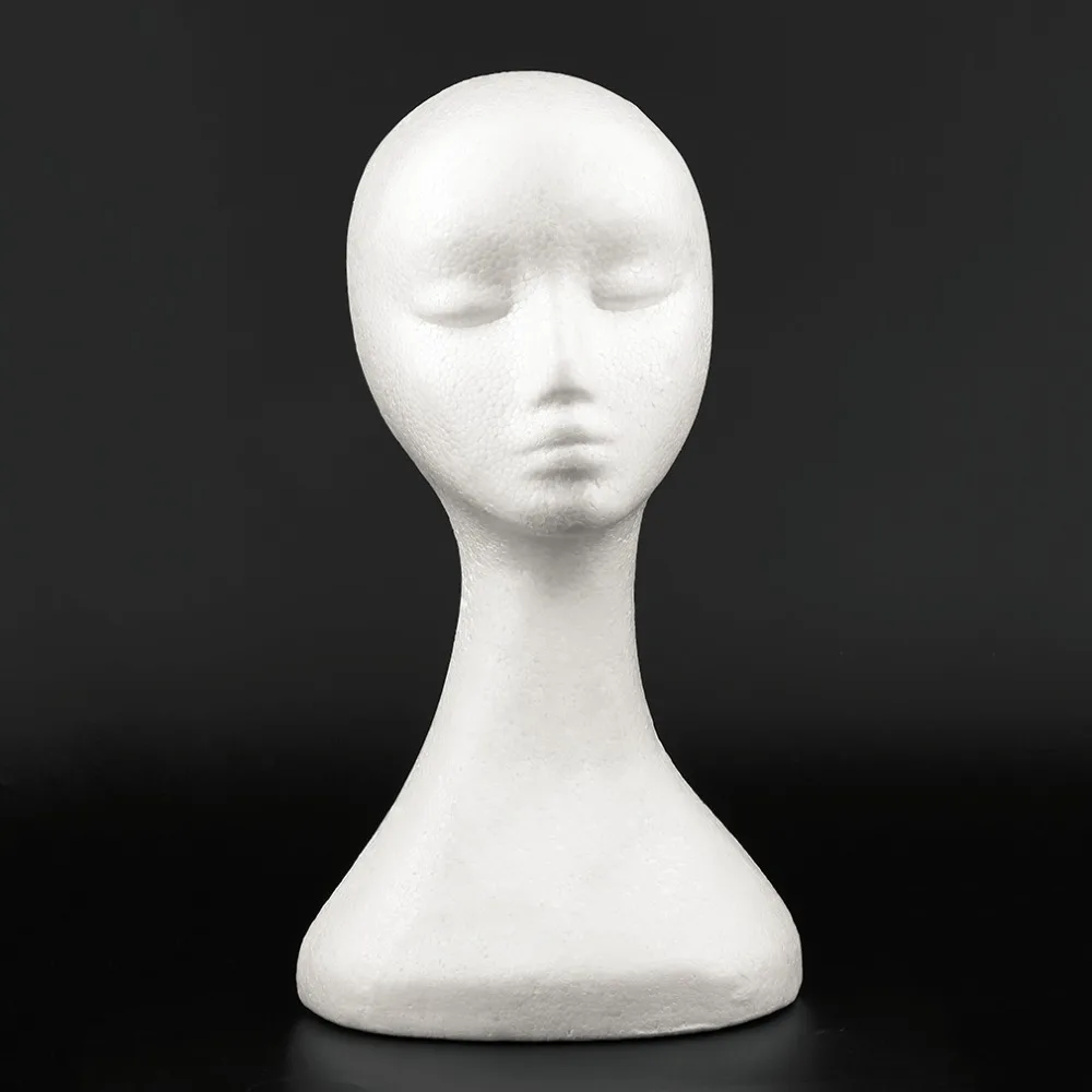 

2018 NEW Long Type Women Female Mannequin Head Model Without Ears Bubble Wig Hat Glasses Jewelry Display Useful Decor Hanging