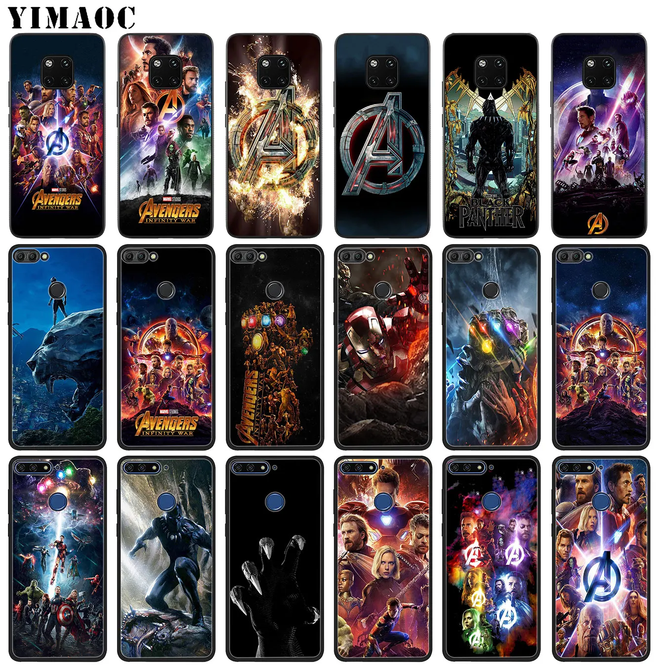 

YIMAOC Marvel Avengers Infinity War Black Panther Soft Silicone Case for Huawei Nova 3 3i 2i Note for Huawei Mate 20 10 Pro Lite