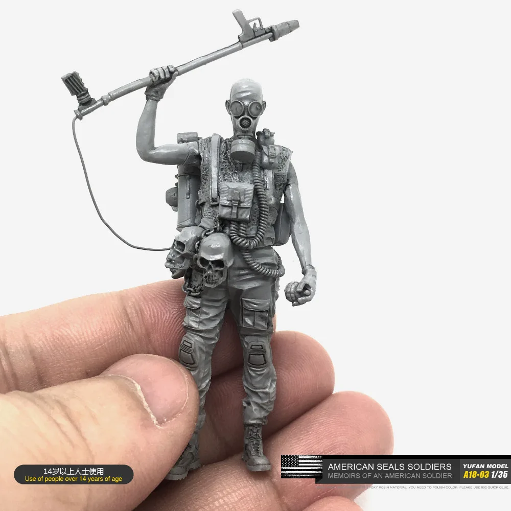 Tobyfancy 1/35 Modern Doom Avengers Q10 Soldier Gunner Military Resin Model Figure A18-03 | Игрушки и хобби