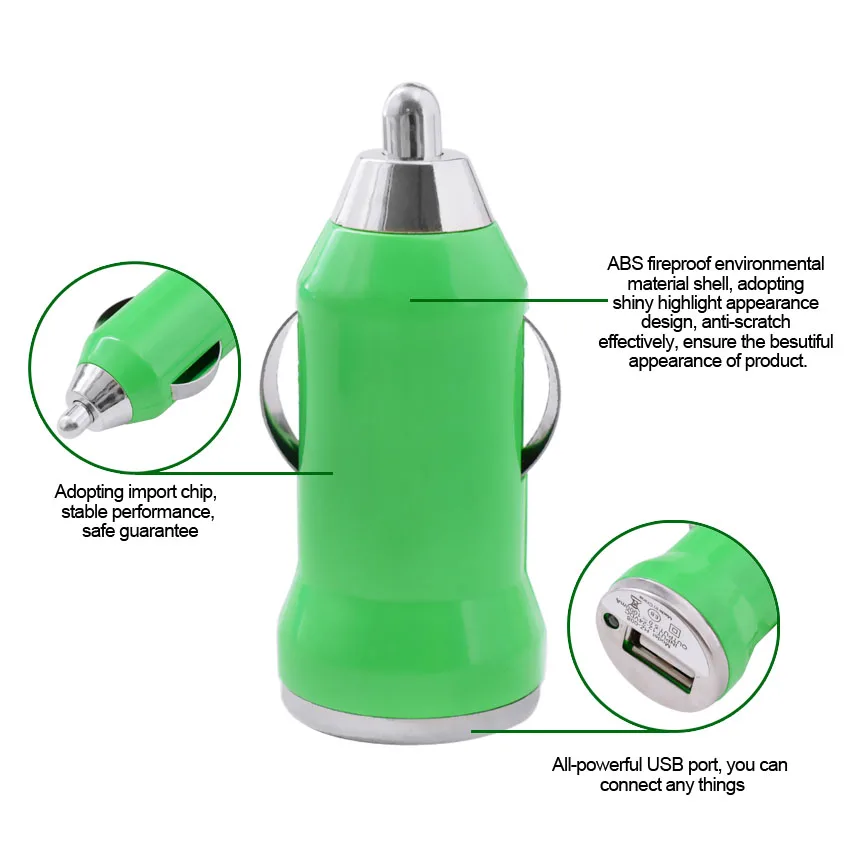 Car Charger USB Car Charger Digital 5V 1A Aluminium Fast Charging Voltage quick charge 3.0 fast charger For Iphone 6s 6plus SE (6)