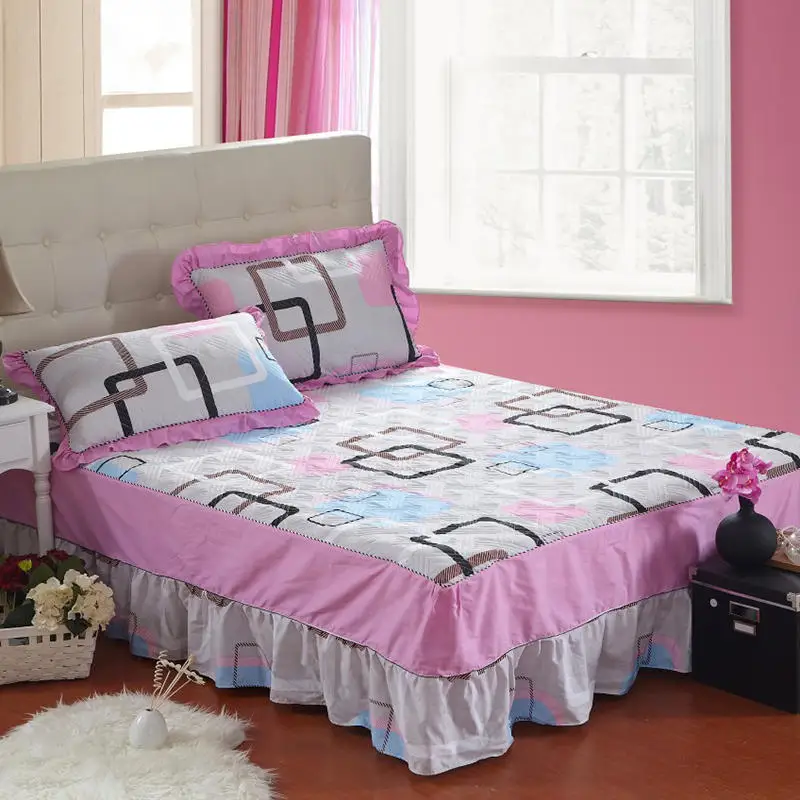 Стеганый толстый на двуспальную кровать близнец queen King size постельный комплект простыней на кровать наматрасник Pad двойной один размер покрывало 120/150/180X200 см - Цвет: Bed skirt 1