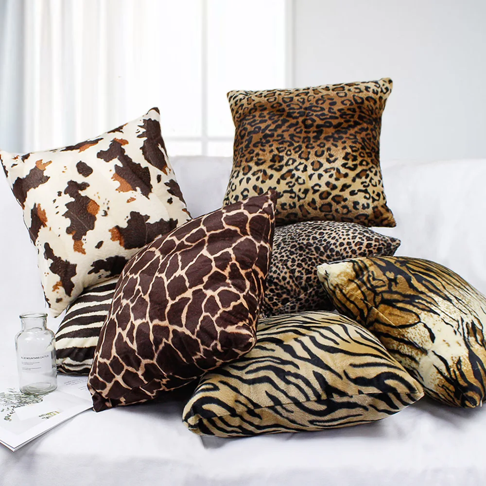 

Home Decorative Sofa Throw Pillows Short plush leopard pillowcase print cushion cover Cushion Cover Pillow Cover