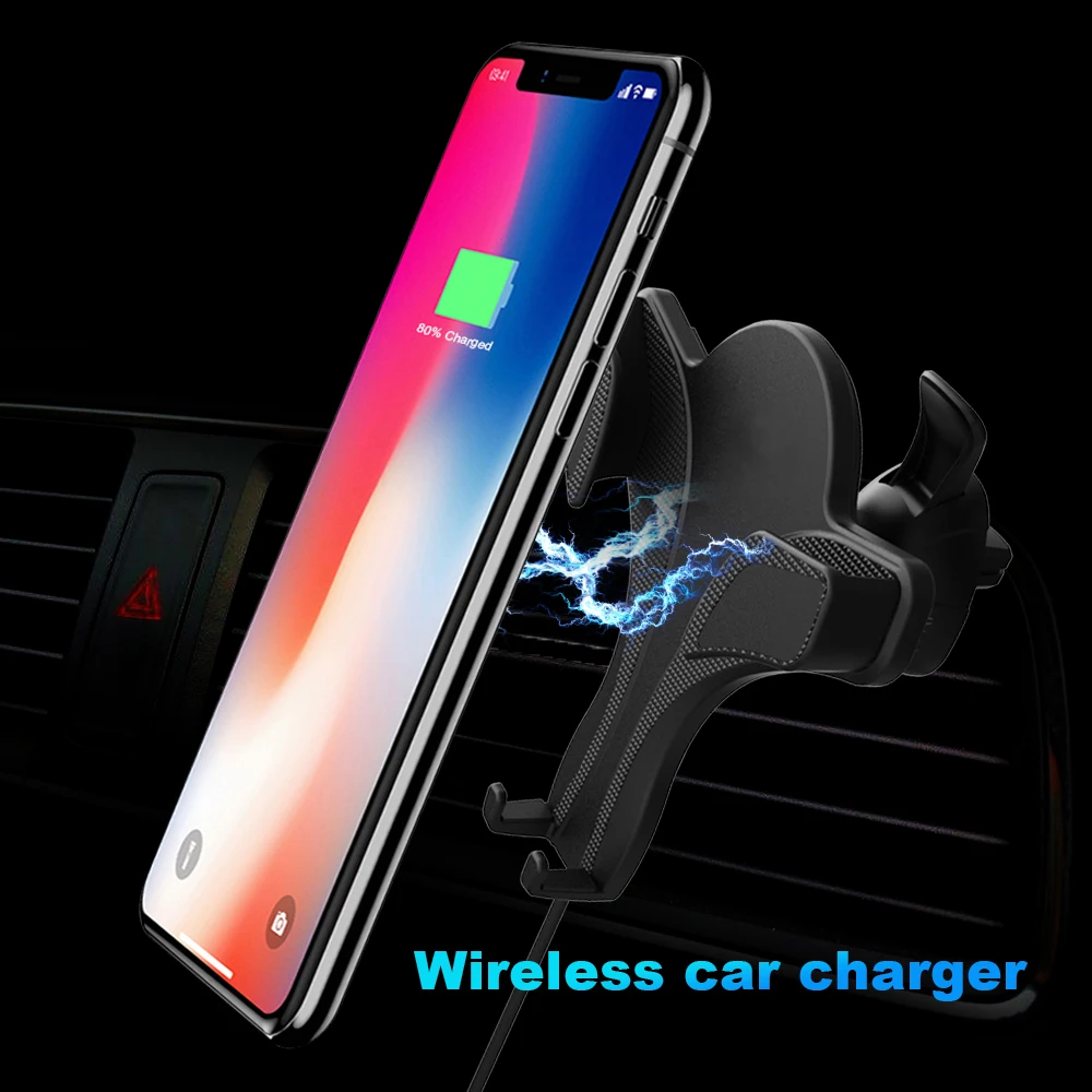 Ascromy Wireless Car Charger Air Vent Phone Holder Mount For iPhone X 8 Plus Samsung Galaxy S9 Plus S8 Note 9 8 QI Fast Charging (3)