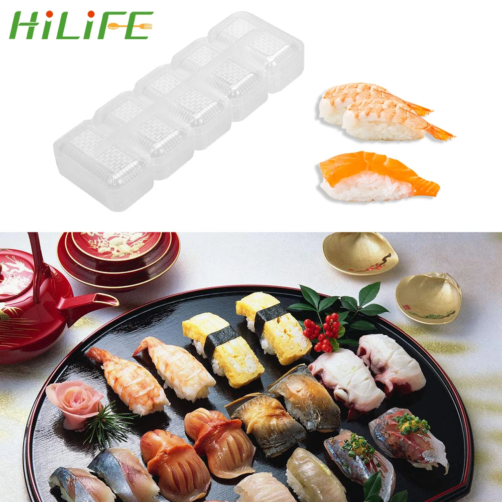 

HILIFE Kitchen Bento Accessories Sushi Making Tools 5 Rolls Japan Onigiri Rice Mold Food Press DIY Sushi Maker Sushi Mold