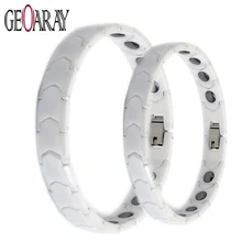 Мощный заживляющий Магнитный гематит, Браслет-Шарм, белые летние керамические браслеты и браслеты, полная любовь, ювелирные изделия, подарок на день Святого Валентина