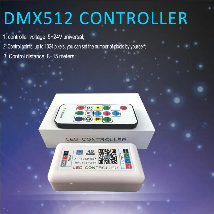 Беспроводной Dimmers 12 В DMX512 RGB музыкальный светодиодный пульт управления для светодиодной ленты 5050 Bluetooth приложение пульт дистанционного управления DMX led RGB контроллер - Цвет: White