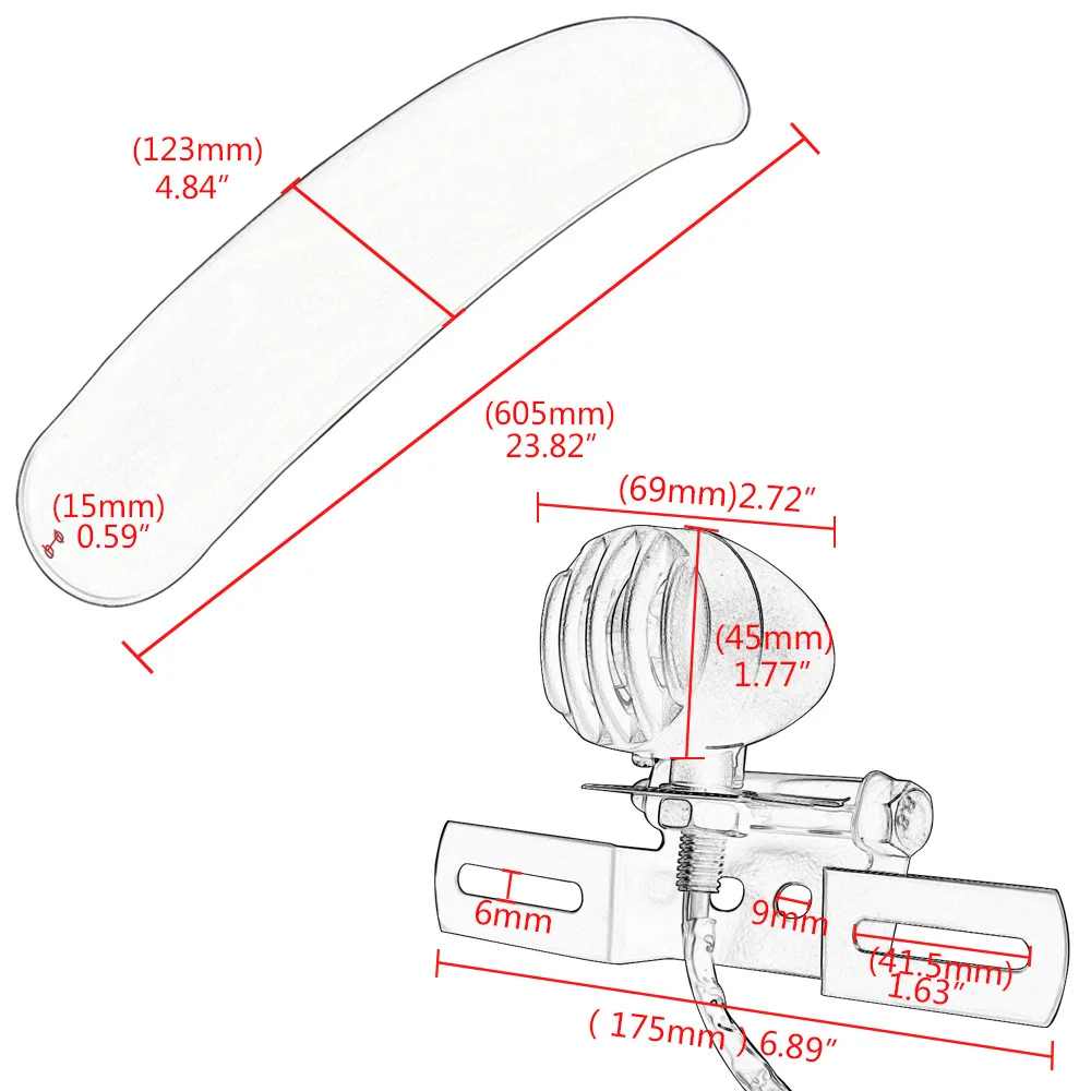 Мотоциклетный комбинированный задний тормозной светильник для гриля и держатель номерного знака+ Ретро заднее крыло для Harley Bobbers Chopper Кафе Racer