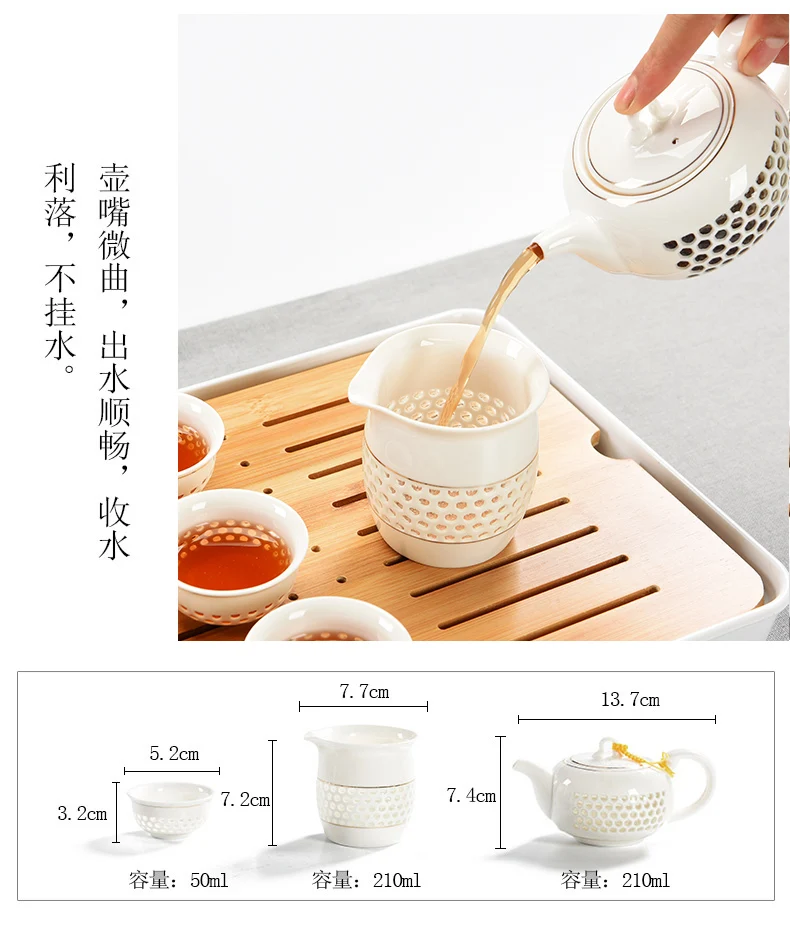 Простой мини чайный столик, японский бамбуковый чайный поднос, бытовой китайский керамический чайный набор кунг-фу, простые прочные чайные аксессуары