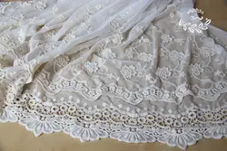 Бесплатная shipping-1yard, 120 см/47.24 ''ширина, Вышивание аксессуары, два боковых двусторонних Вышивка Кружево Ткань