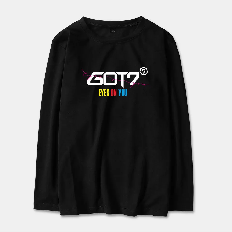 Футболка KPOP GOT7 коллекция 2018 года футболка с круглым вырезом и длинными рукавами в