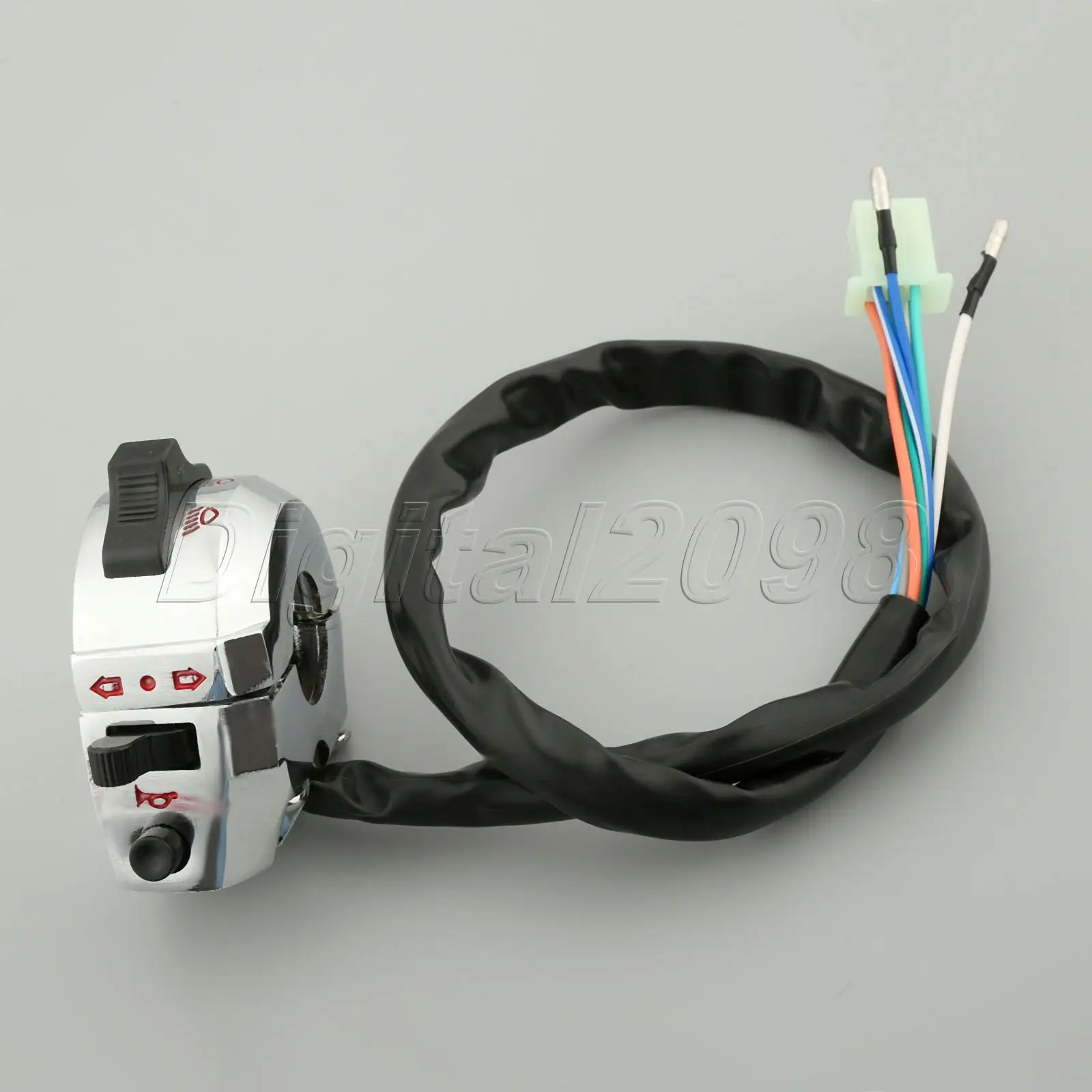 

New 22mm Chrome Motorcycle Switch 7/8" Handlebar Light Turn Signal Horn Left Control Switch For Honda Yamaha Suzuki Kawasaki ATV