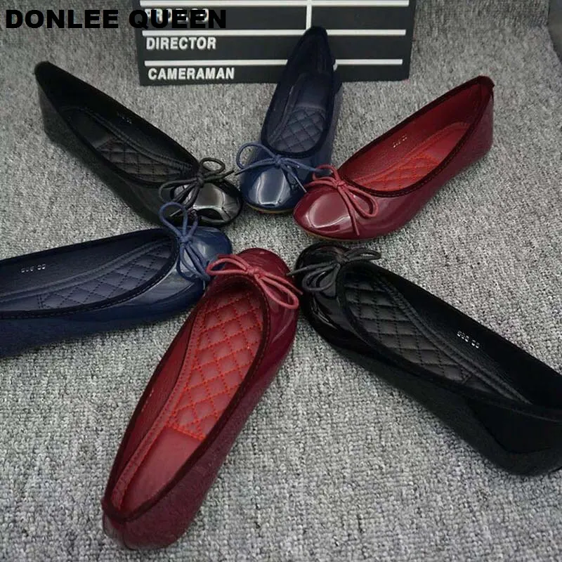 $18.99 Donlee Queen Flat Ballet Shoes Women Slip On Loafers Comfortable Moccasin Patent Leather Shall