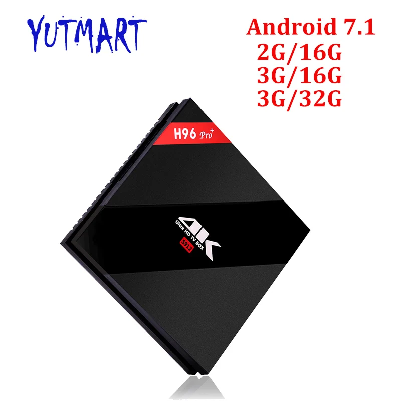 

[H96 Pro+] Android Tv Box 4K Amlogic S912 Octa core 3GB 32GB/ 2G 16G Android 7.1 Tv Box Dual WiFi BT4.1 HD 2.0 1000M LAN