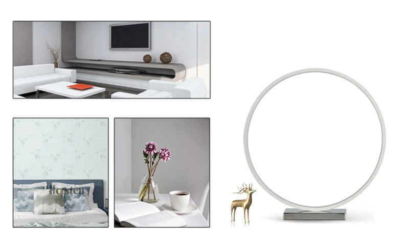 Horsten Nordic Creative Art Decortaion Dimmable LED Table Lamp Minimalism Modern Round Desk Table Light Bedside Lamp Gift (2)